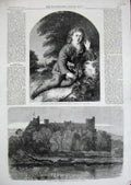 Old Antique Print 1858 Arundel Castle Duke Norfolk Whittington Highgate 19th