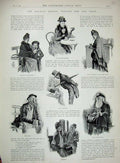 Original Old Antique Print 1894 Holiday Season People Waiting Train Transport