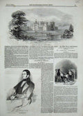 Old Antique Print 1846 Ravensworth Castle Mr Williams M.P Parliament Man 19th
