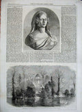 Old Antique Print 1861 Bust Duchess Kent Thornycroft Mausoleum Frogmore 19th