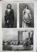 Old Antique Print 1846 Hamlet Ophelia Calabrian Brigands Paris Exhibition 19th
