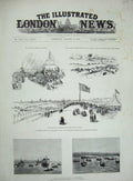Old Antique Print 1885 Icarus Devonport Ship Garden Party Hampstead-Heath 19th