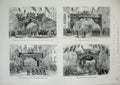 Old Antique Print 1881 Lord Mayor Procession Arch Lothbury Fire Brigade 19th