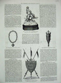 Original Old Antique Print Bannockburn Shield 1883 Trophy Coursing Chain Mayor