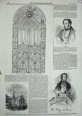 Old Antique Print 1846 Tangmere Church Essex O'Brien Miles Royal Exchange 19th