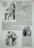 Original Old Antique Print 1846 Statue Lord Bacon School Haymarket Theatre 19th