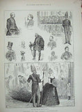 Old Antique Print 1887 Queen'S Drawingroom Presence Chamber Master Horse 19th