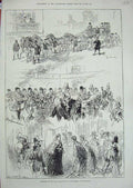 Original Old Antique Print 1876 Royal Procession Opening Parliament Queen Horse