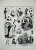 Original Old Antique Print 1882 Lord Mayor London Ball Guilhall Dancing Romance