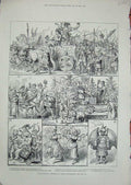 Old Antique Print 1882 Grand Historic Procession Berne Switzerland Masoas 19th