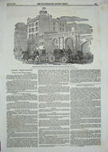 Old Antique Print 1854 Russian Ambassador Chesham House Horses Carriage 19th