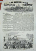 Original Old Antique Print Procession Houses Lords Commons 1854 Majesty Queen