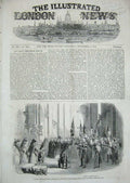Old Antique Print 1852 Funeral Duke Wellington St Paul'S Cathedral Batons 19th