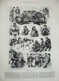 Old Antique Print 1884 English Channel Passenger Ship Transport Sailing 19th