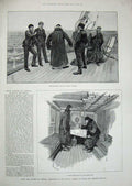 Original Old Antique Print 1890 Passenger Ship Sailing Steamer Biscaya Kara Sea