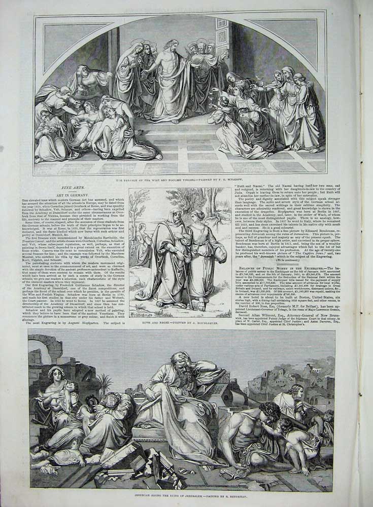 Original Old Antique Print 1851 Jeremiah Jerusalem German Art House Commons