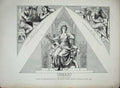 Original Old Antique Print 1872 Mosaics Consort Hyde Park Musician Poet Poesis