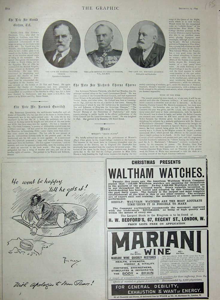 Old Antique Print 1899 Thorne Graham Quaritch Advertisement Wine Watches 19th