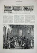 Original Old Antique Print 1879 Steam Tramways Italy Train Westmoreland Church