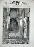 Old Antique Print 1876 Prince Wales Norwich St Andrews Hall Norfolk Art 19th