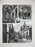 Old Antique Print 1879 Edinburgh Giles'S Church Castle Canongate Tolbooth 19th