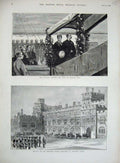 Original Old Antique Print 1879 Princess Louise Margaret Windsor Castle London