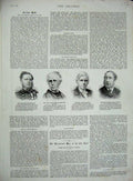 Old Antique Print 1894 Admiral Dorville Lord Russell Canon Ainger Coward 19th