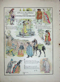 Original Old Antique Print 1901 Colour Ballad Love Will Find The Way Out 20th