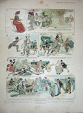 Original Old Antique Print 1901 Colour Marriage Offer Man Woman Romance 20th