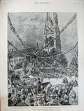 Old Antique Print 1897 Spithead Steamers Ships Queen Kensington Carriage 19th