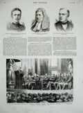 Old Antique Print 1882 University College Liverpool Rendall Malins Draper 19th