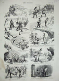 Old Antique Print 1891 Story Adventures Tomkins Brigs Snow Illustrations 19th