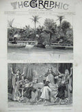 Old Antique Print 1889 Steamer Ship Stanley A.I.A. Aruwhimi Emin Croydon 19th