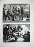 Old Antique Print 1877 Turks Nisch British Surgeons Red Cross Christmas 19th