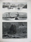 Old Antique Print 1889 Nereid Killochan Ships Beachy Largo Glencoe Vanga 19th
