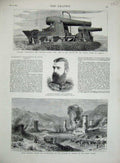 Old Antique Print 1879 Lord Chelmsford Cheena Bazar Maude Palliser Guns 19th