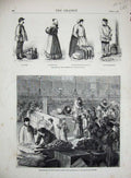 Old Antique Print 1871 Belleville Market Mansion House Funds Boulevards 19th