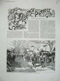 Old Antique Print 1893 Japanese Funeral Procession Men Lamps Coffin Body 19th
