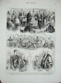 Original Old Antique Print Freedom City H.R.H Prince Leop1875 Presentation 19th