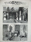 Old Antique Print Funeral Earl Beaconsfield 1881 Hughenden Terrace Statue 19th