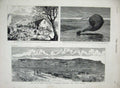 Original Old Antique Print 1880 War Basuto Naini Thal Balloon Portsmouth Thaba