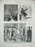 Original Old Antique Print 1877 Turks Constantinople Sultan Siers Plevna Hymn