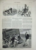 Original Old Antique Print 1879 Zulu War Ship Don Dog Isandlwhana Horse Txopo