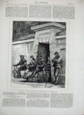 Original Old Antique Print 1875 Berchtesgaden Salt Mine Bavaria Working Men