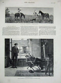 Original Old Antique Print 1882 Wallaby Hunting Queensland Australia Men Chair