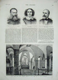 Old Antique Print 1877 Chapel Crypt St Paul'S Cathedral Heymann Matilda 19th