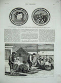 Old Antique Print 1877 War Black Sea Steamer Ship Medal Life-Boat Mersey 19th