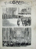 Original Old Antique Print 1887 House Commons Westminster Bishop Ripon Seirs