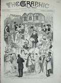 Original Old Antique Print Shaksperian Show Royal Albert Hall 1884 Costumes