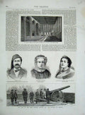 Original Old Antique Print 1877 War Russian Battery Ibraila Tower London Pasha